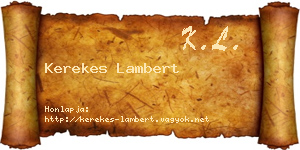 Kerekes Lambert névjegykártya