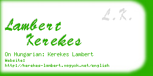 lambert kerekes business card